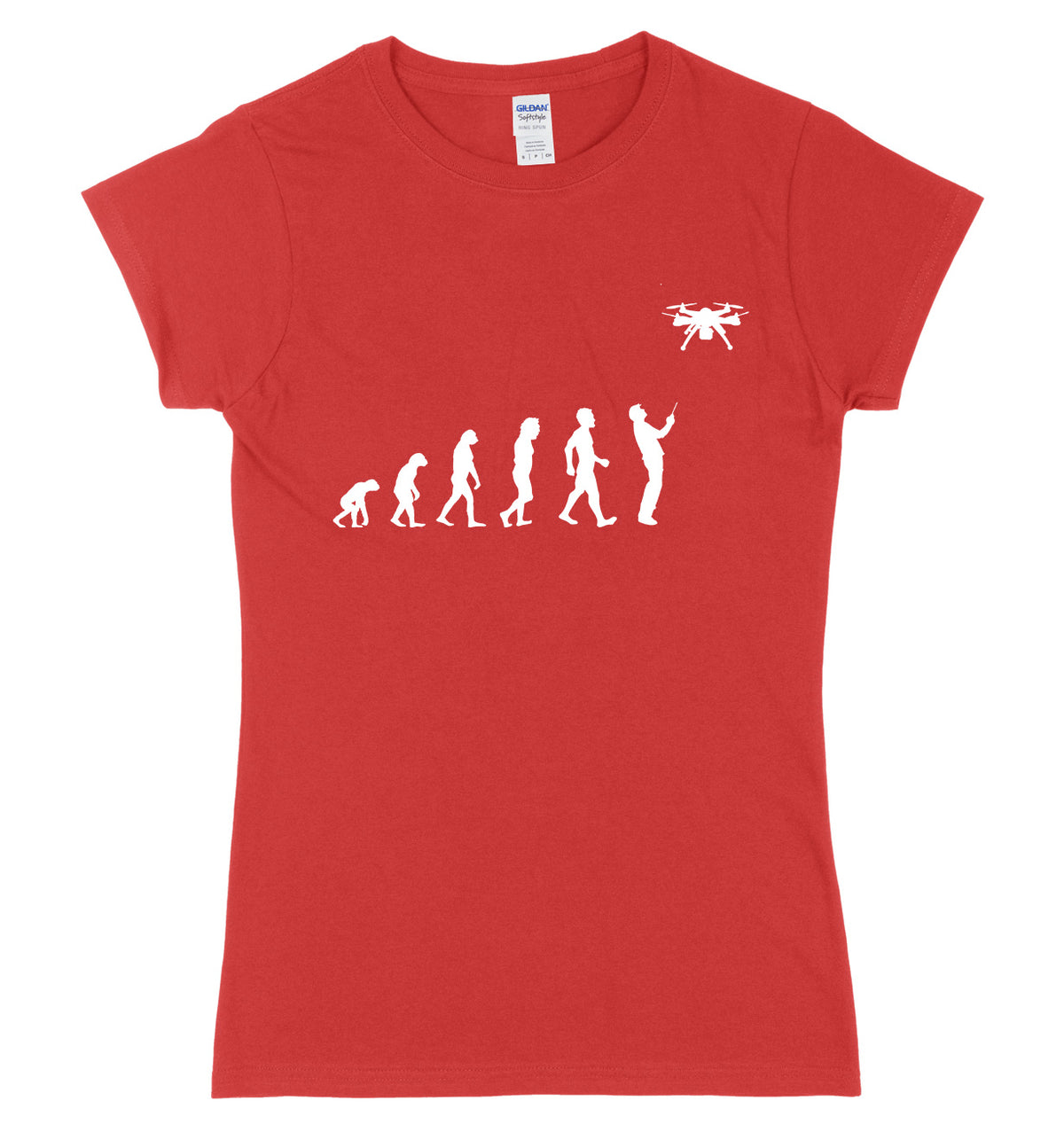 Evolution Of Drone Womens Ladies Slim Fit T-Shirt
