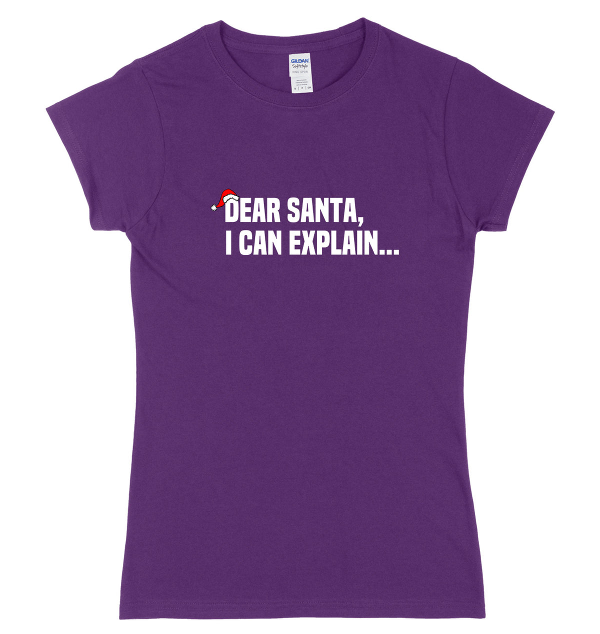 Dear Santa, I Can Explain.... Womens Ladies Slim Fit Christmas T-Shirt