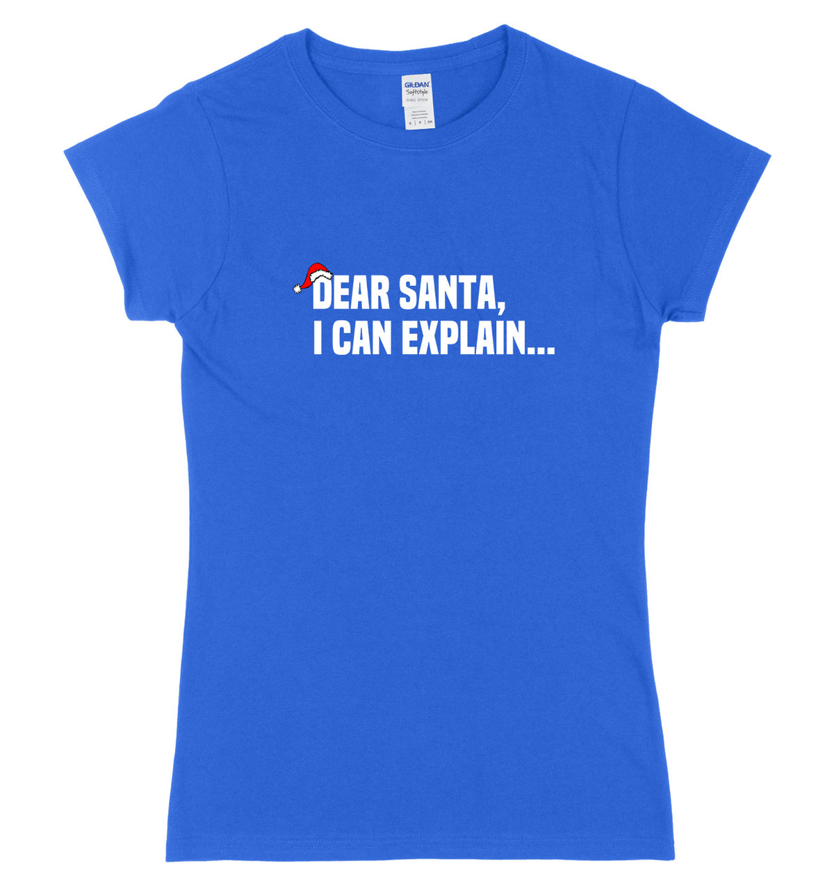 Dear Santa, I Can Explain.... Womens Ladies Slim Fit Christmas T-Shirt