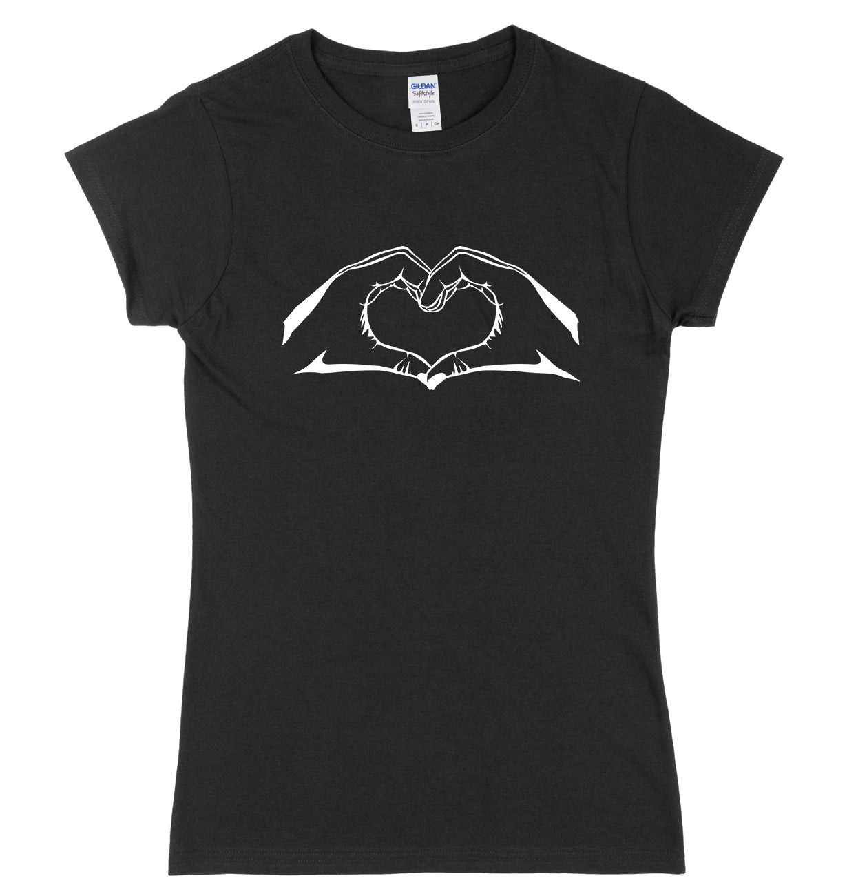 Loveheart Hands Womens Ladies Slim Fit T-Shirt