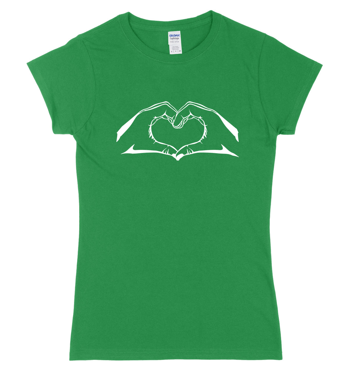 Loveheart Hands Womens Ladies Slim Fit T-Shirt