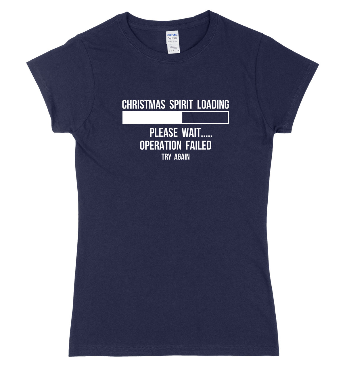 Christmas Spirit Loading Please Wait.... Womens Ladies Slim Fit Christmas T-Shirt