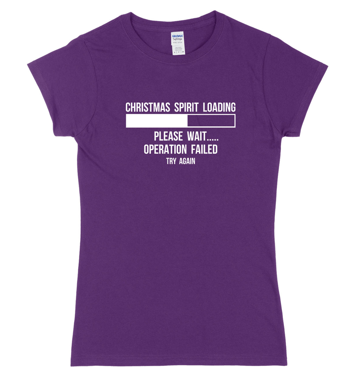 Christmas Spirit Loading Please Wait.... Womens Ladies Slim Fit Christmas T-Shirt