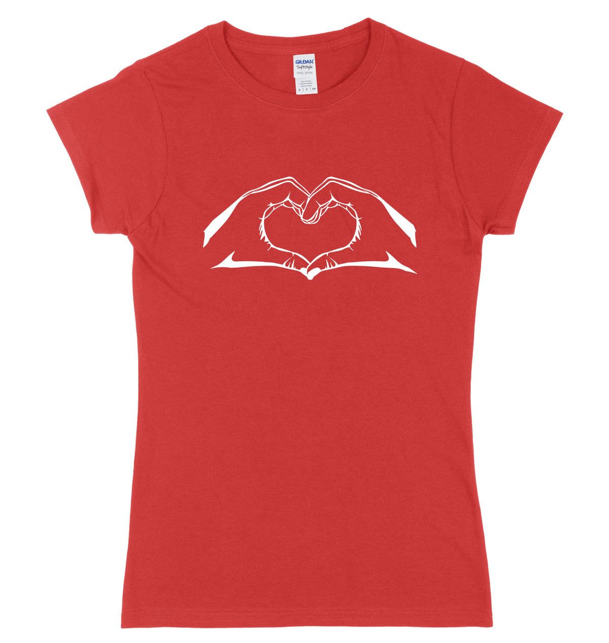 Loveheart Hands Womens Ladies Slim Fit T-Shirt