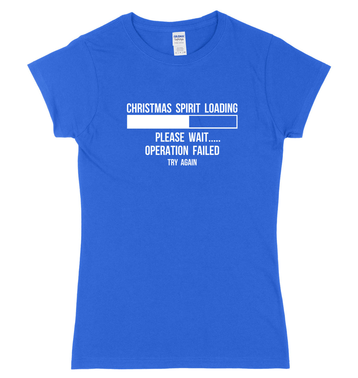 Christmas Spirit Loading Please Wait.... Womens Ladies Slim Fit Christmas T-Shirt
