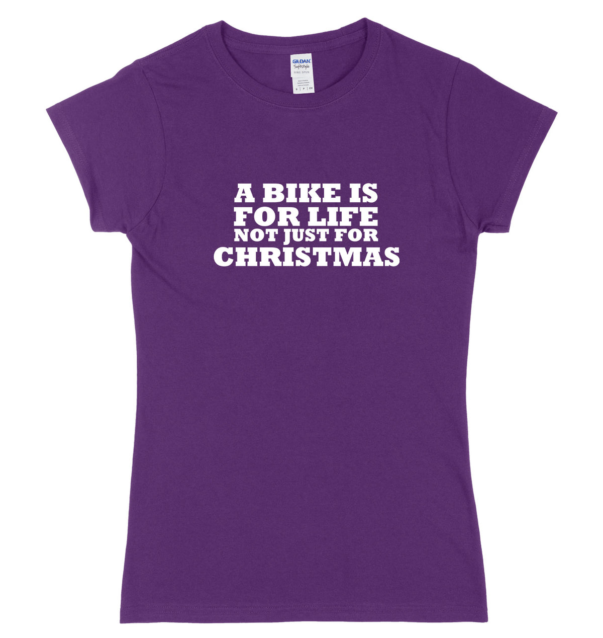 A Bike Is For Life Not Just For Christmas Womens Ladies Slim Fit Christmas T-Shirt
