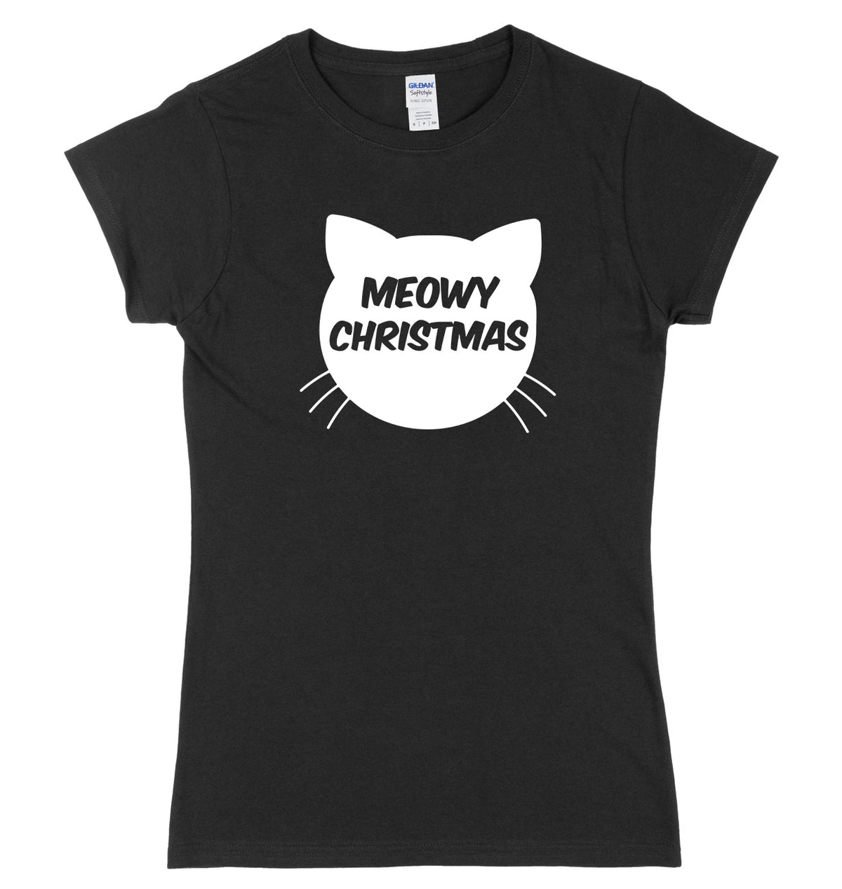 Meowy Christmas Womens Ladies Slim Fit Christmas T-Shirt
