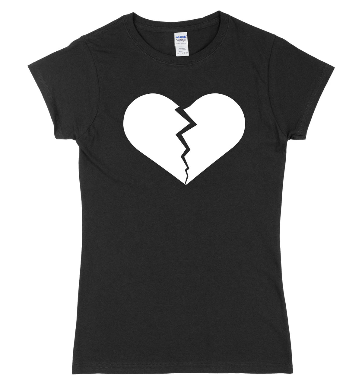 Heartbroken Love Heart Womens Ladies Slim Fit T-Shirt