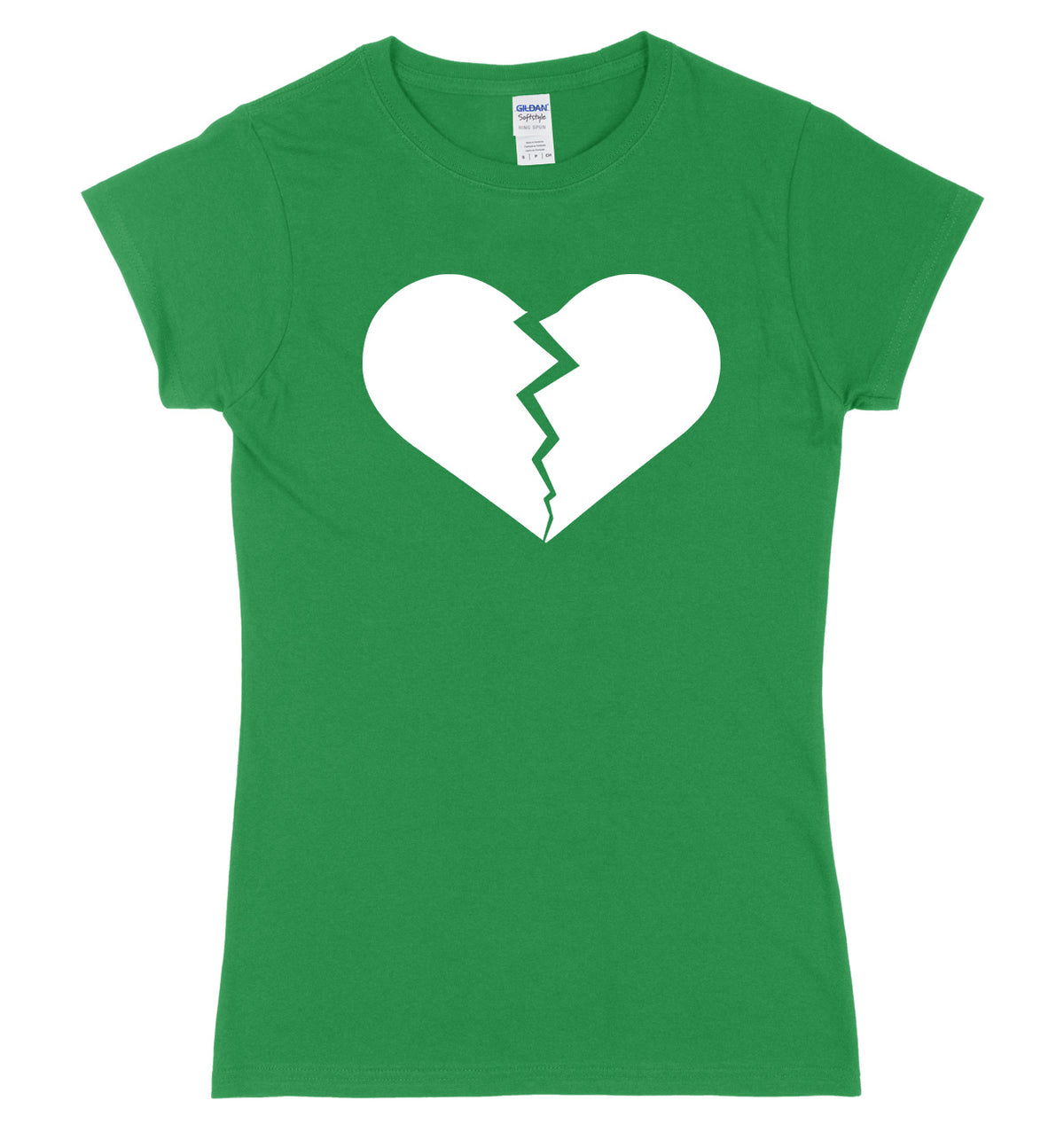 Heartbroken Love Heart Womens Ladies Slim Fit T-Shirt
