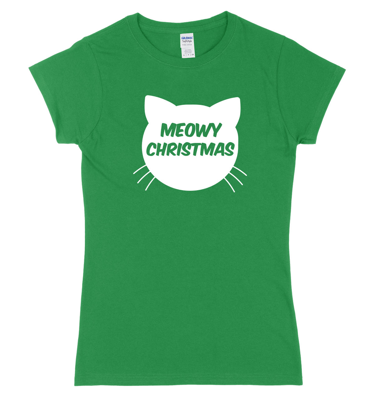 Meowy Christmas Womens Ladies Slim Fit Christmas T-Shirt