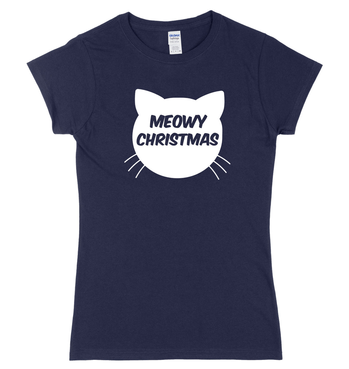 Meowy Christmas Womens Ladies Slim Fit Christmas T-Shirt