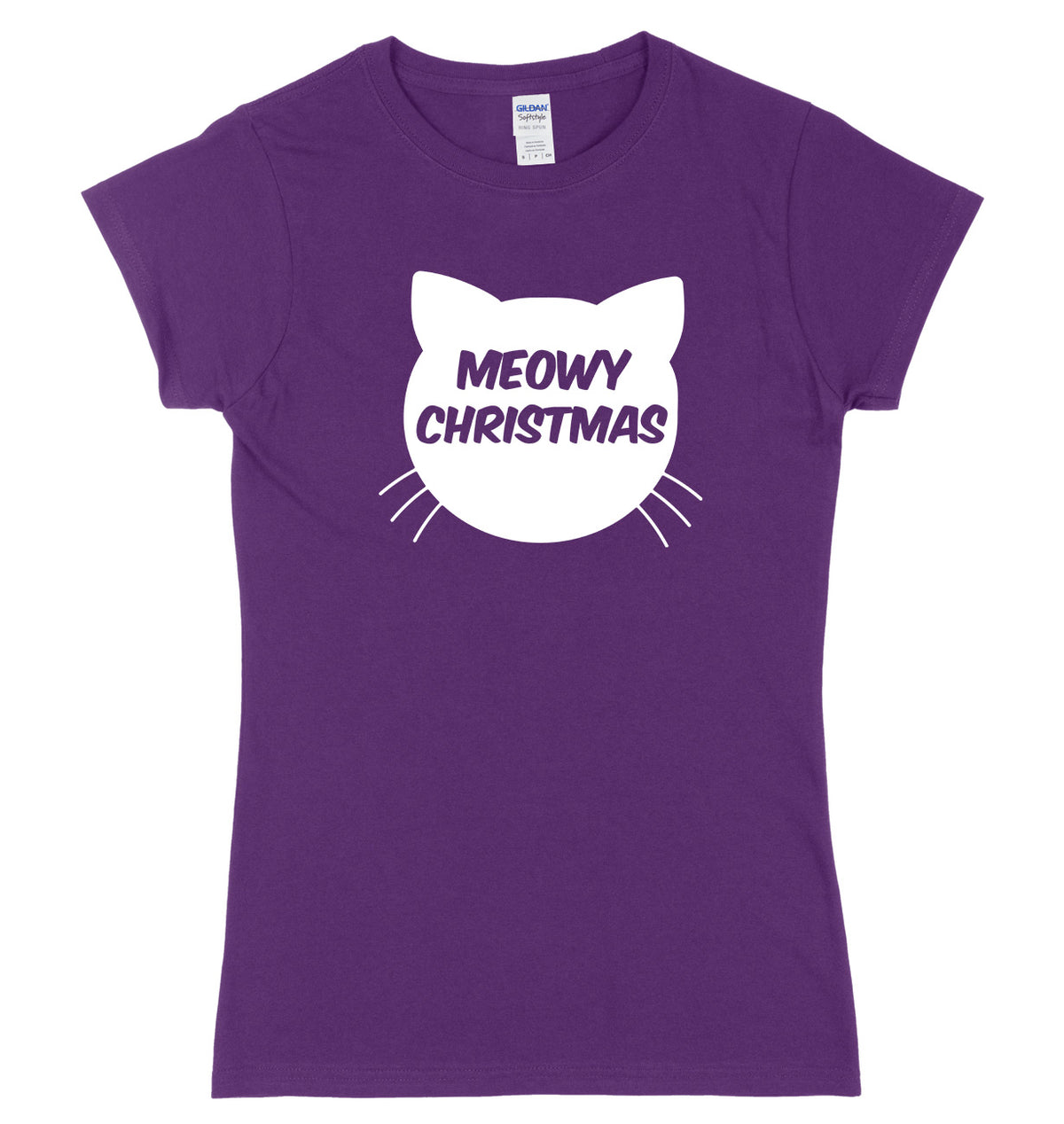 Meowy Christmas Womens Ladies Slim Fit Christmas T-Shirt