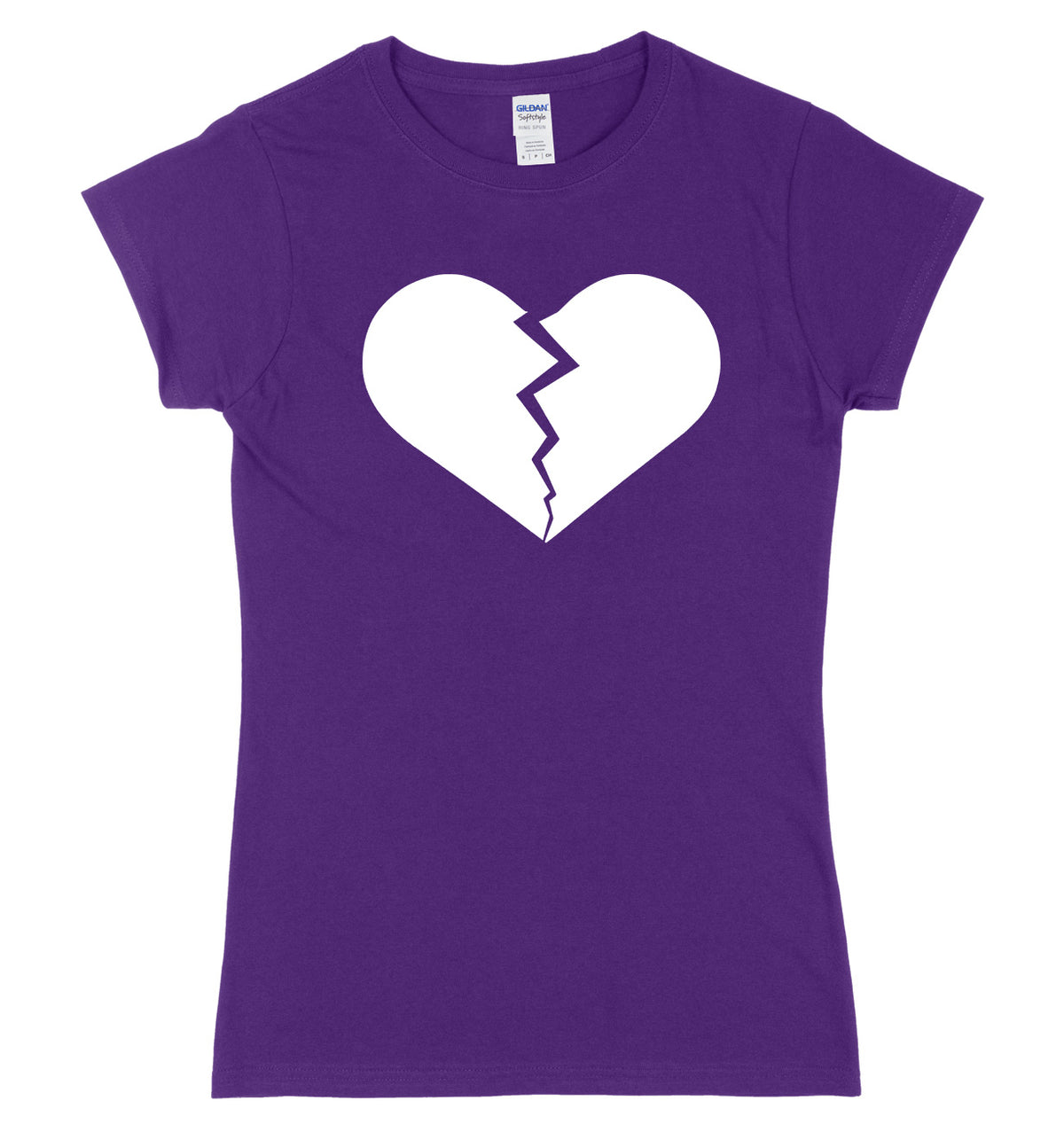 Heartbroken Love Heart Womens Ladies Slim Fit T-Shirt
