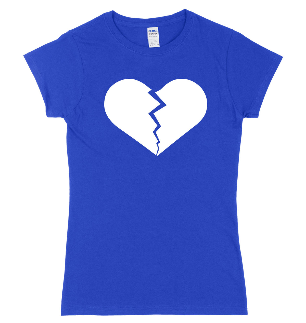 Heartbroken Love Heart Womens Ladies Slim Fit T-Shirt