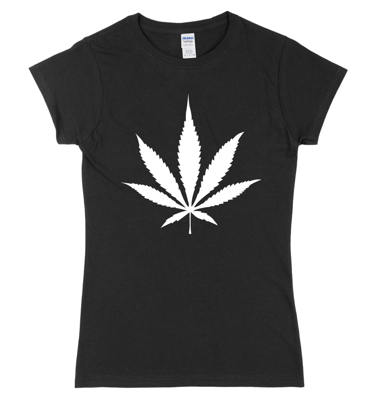 Cannabis Leaf Womens Ladies Slim Fit T-Shirt