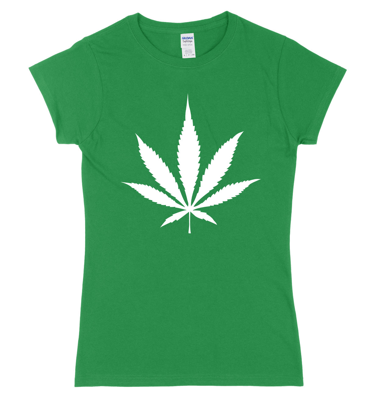 Cannabis Leaf Womens Ladies Slim Fit T-Shirt