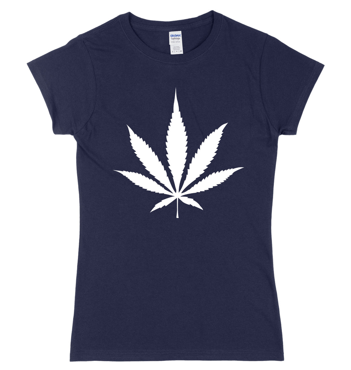 Cannabis Leaf Womens Ladies Slim Fit T-Shirt