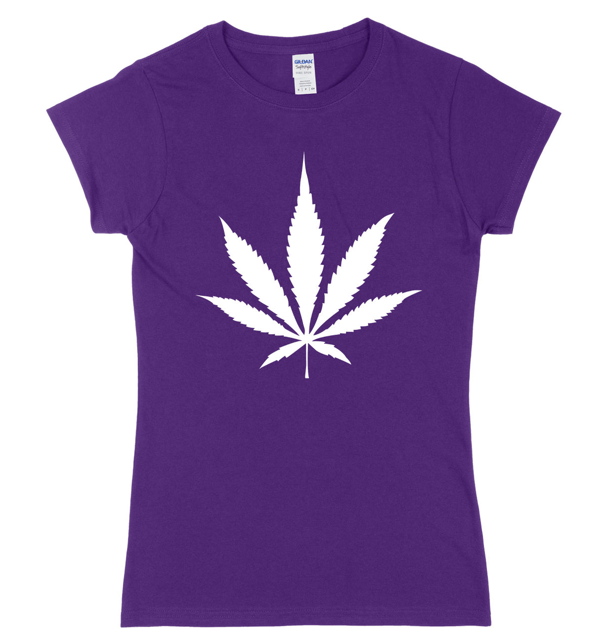 Cannabis Leaf Womens Ladies Slim Fit T-Shirt