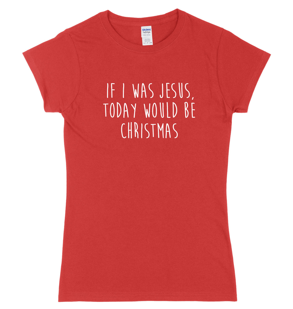 If I Was Jesus Today Would Be Christmas Womens Ladies Slim Fit Birthday Christmas T-Shirt