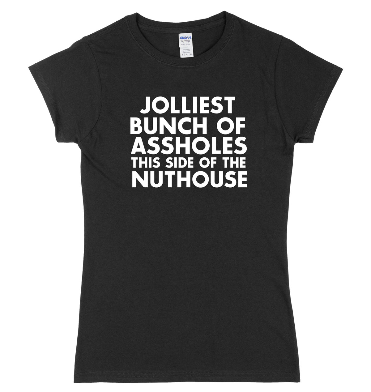 Jolliest Bunch Of Assholes This Side Of The Nuthouse Womens Ladies Slim Fit Christmas T-Shirt