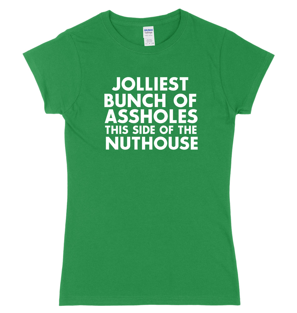 Jolliest Bunch Of Assholes This Side Of The Nuthouse Womens Ladies Slim Fit Christmas T-Shirt
