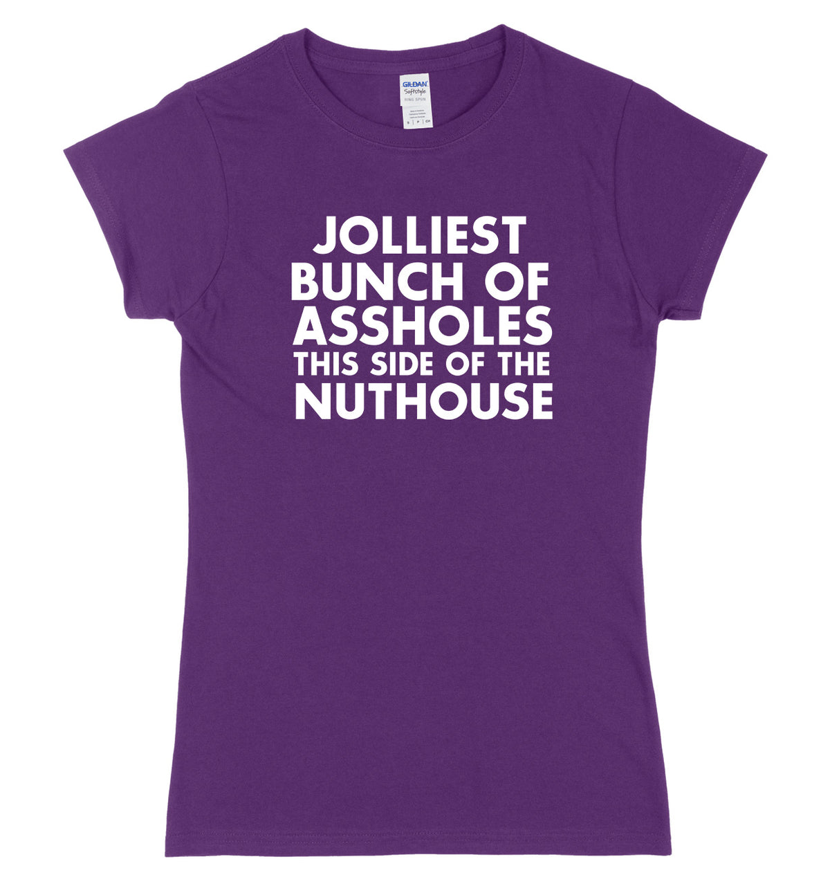 Jolliest Bunch Of Assholes This Side Of The Nuthouse Womens Ladies Slim Fit Christmas T-Shirt