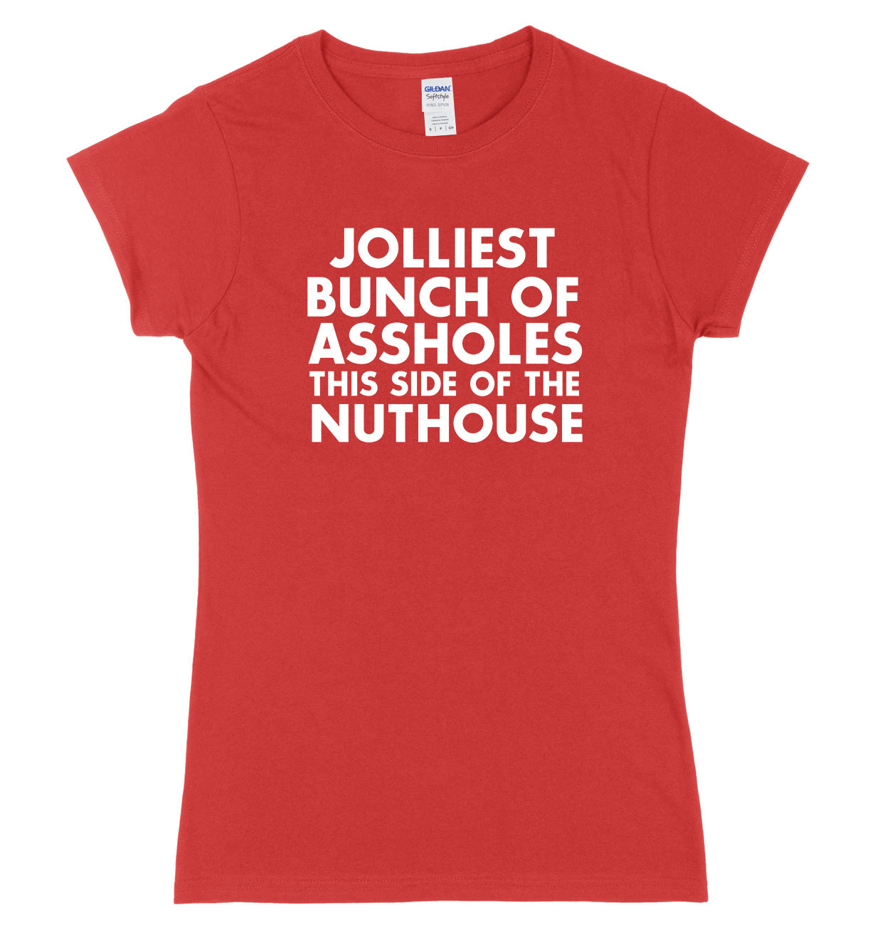 Jolliest Bunch Of Assholes This Side Of The Nuthouse Womens Ladies Slim Fit Christmas T-Shirt