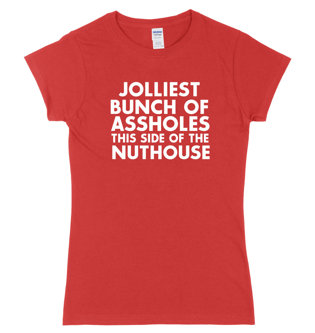 Jolliest Bunch Of Assholes This Side Of The Nuthouse Womens Ladies Slim Fit Christmas T-Shirt