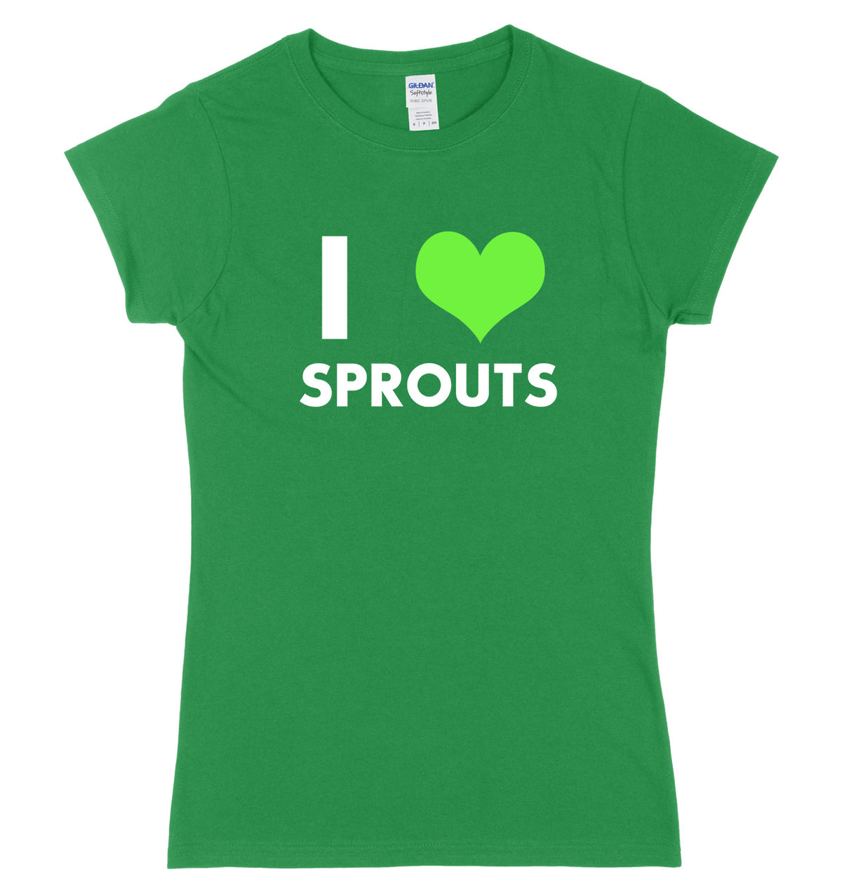 I Love Sprouts Womens Ladies Slim Fit Christmas T-Shirt