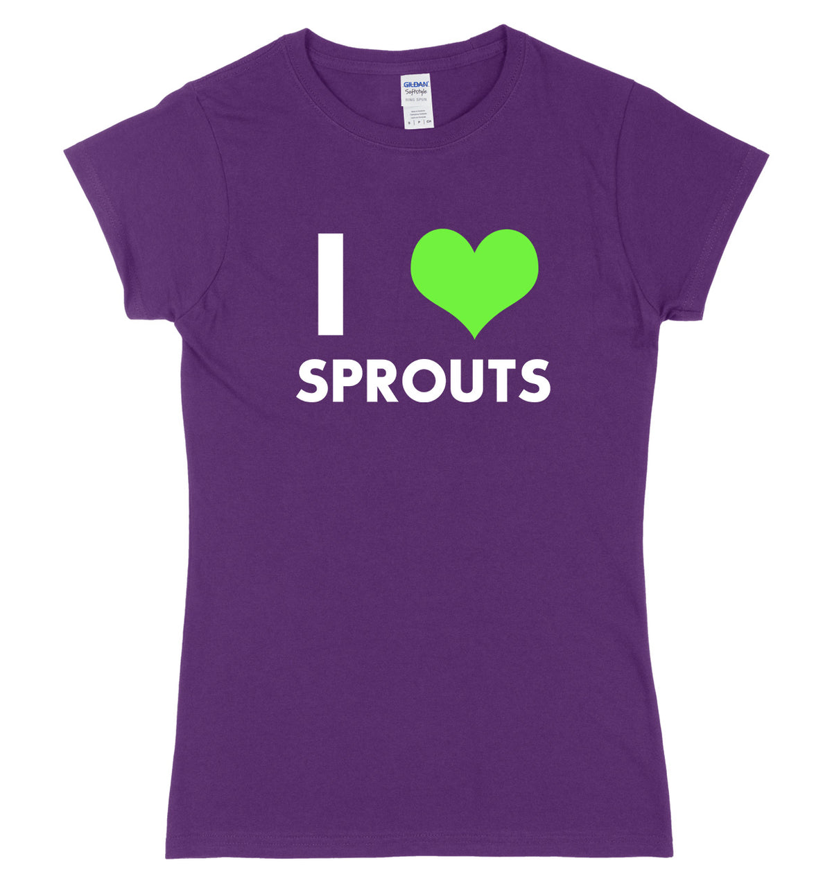 I Love Sprouts Womens Ladies Slim Fit Christmas T-Shirt