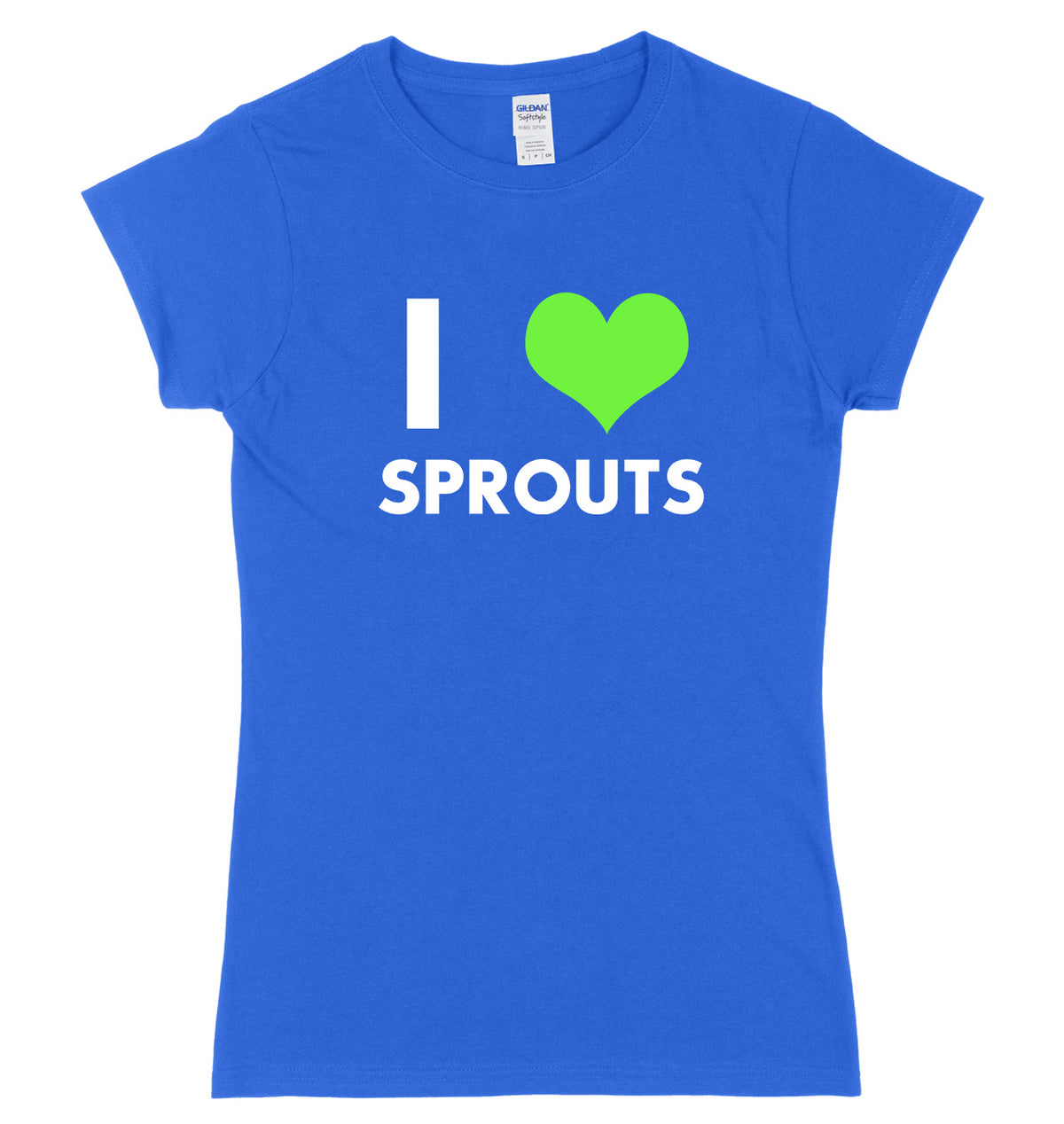 I Love Sprouts Womens Ladies Slim Fit Christmas T-Shirt